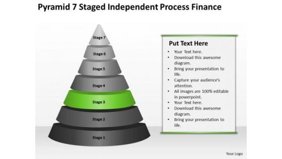 Pyramid 7 Staged Independent Process Finance Ppt Business Plan Format PowerPoint Slides