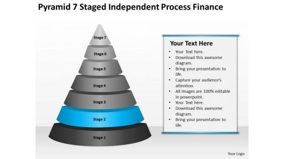 Pyramid 7 Staged Independent Process Finance Ppt Business Plan PowerPoint Templates