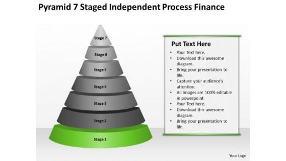 Pyramid 7 Staged Independent Process Finance Ppt Linear Flow PowerPoint Templates