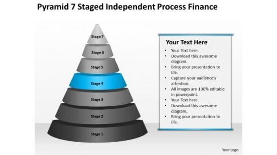 Pyramid 7 Staged Independent Process Finance Ppt Online Business Plans PowerPoint Templates