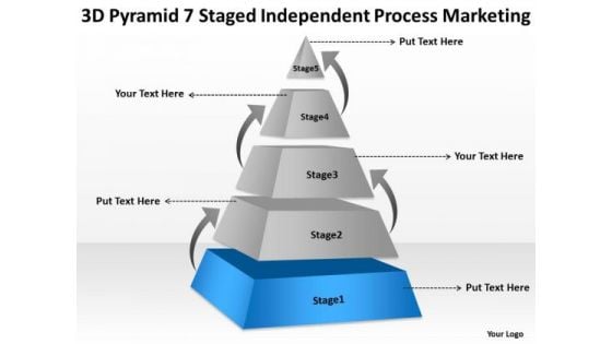 Pyramid 7 Staged Independent Process Marketing Ppt Developing Business Plan PowerPoint Templates