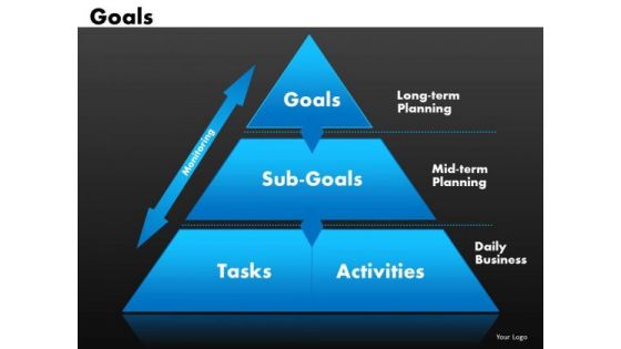 Pyramid Diagram Of Goals Editable PowerPoint Templates