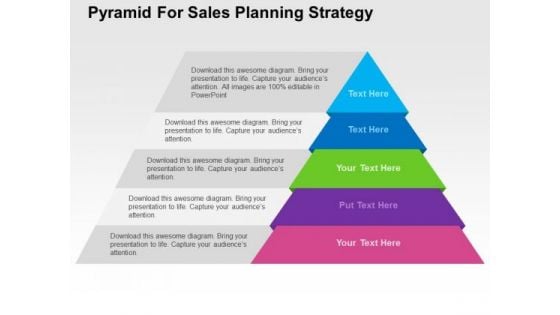 Pyramid For Sales Planning Strategy PowerPoint Template