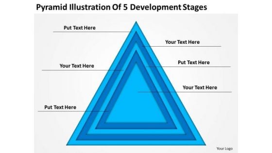 Pyramid Illustration Of 5 Development Stages Ppt Business Plan PowerPoint Templates