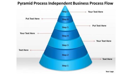 Pyramid Process Independent Business Flow Plan Outlines PowerPoint Slides