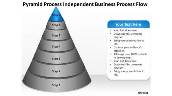 Pyramid Process Independent Business Flow Ppt Outline Plan PowerPoint Slides