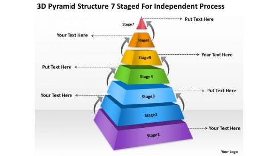 Pyramid Structre 7 Staged For Independent Process Ppt Business Plan Samples PowerPoint Templates