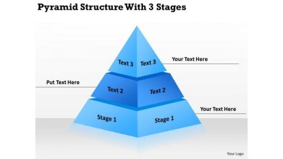 Pyramid Structur With 3 Stages Ppt Business Plan PowerPoint Slides