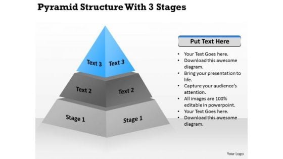 Pyramid Structur With 3 Stages Ppt Handyman Business Plan PowerPoint Slides