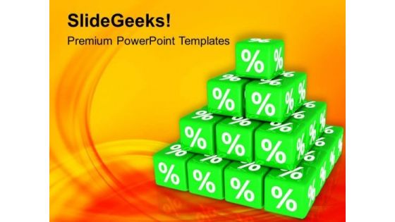 Pyramid Structure With Discounted Cubes PowerPoint Templates Ppt Backgrounds For Slides 0513