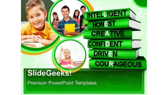 Qualities Of Great Leader Education PowerPoint Templates And PowerPoint Themes 0612