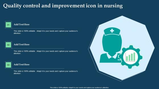 Quality Control And Improvement Icon In Nursing Icons Pdf