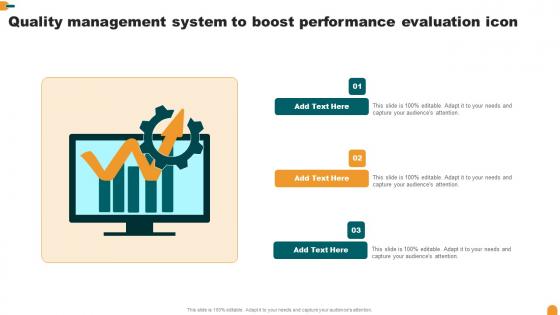 Quality Management System To Boost Performance Evaluation Icon Background Pdf