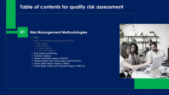 Quality Risk Assessment Table Of Contents Clipart PDF