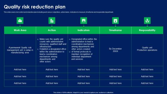 Quality Risk Reduction Plan Quality Risk Assessment Diagrams PDF Quality Risk Reduction Plan Quality Risk Assessment Diagrams PDF