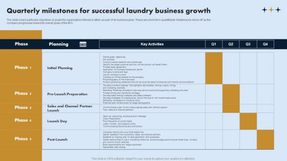 Quarterly Milestones For Successful On Demand Laundry Business Plan Introduction Pdf