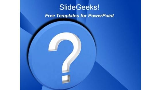 Question PPT Template with Blue Background