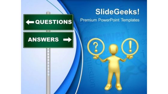 Question Answer Singnpost Metaphor PowerPoint Templates And PowerPoint Themes 0412