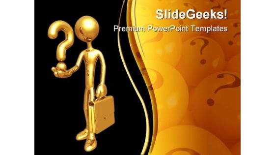 Question Man Symbols PowerPoint Template 0510