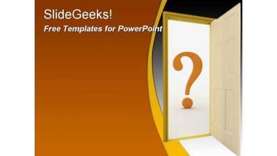 Question door PowerPoint Template