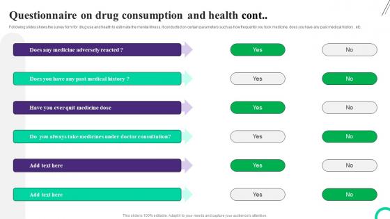 Questionnaire On Drug Consumption And Health Survey SS
