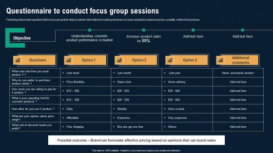 Questionnaire To Conduct Focus Group Sessions Business Environmental Analysis Information Pdf