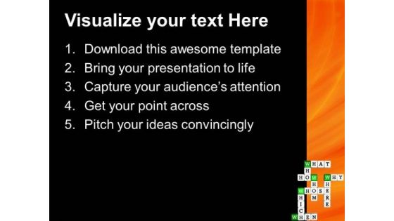Questions Crossword Metaphor PowerPoint Templates And PowerPoint Themes 0612