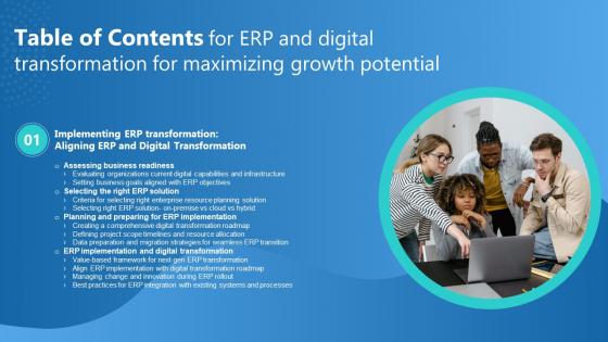 R29 Table Of Contents For Erp And Digital Transformation For Maximizing Growth Potential DT SS V R29 Table Of Contents For Erp And Digital Transformation For Maximizing Growth Potential DT SS V