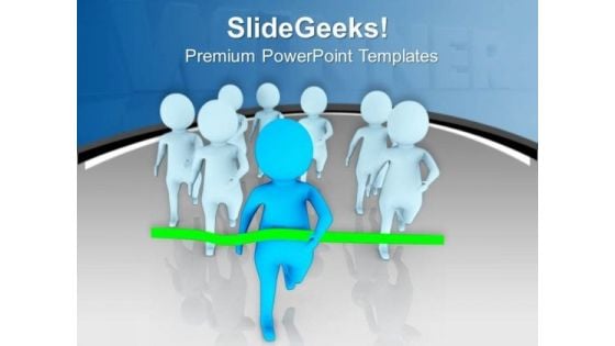 Race Track With Person Running PowerPoint Templates Ppt Backgrounds For Slides 0713