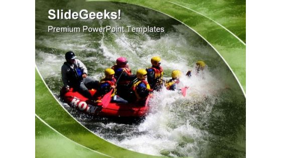 Rafting Down Sports PowerPoint Themes And PowerPoint Slides 0411