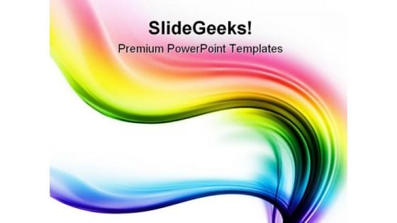 Rainbow Colors Wave Abstract PowerPoint Template 0910