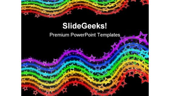 Rainbow Disco Star Lines Abstract PowerPoint Templates And PowerPoint Backgrounds 0711