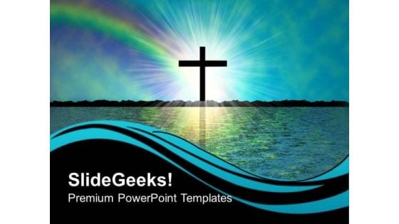 Rainbow Of Faith Sunset PowerPoint Templates And PowerPoint Themes 0712