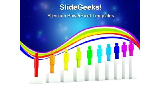 Rainbow People Success PowerPoint Templates And PowerPoint Backgrounds 0611