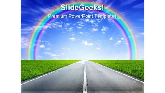 Rainbow Road Nature PowerPoint Background And Template 1210