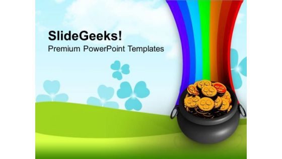 Rainbow With Golden Coins Patricks Day PowerPoint Templates Ppt Backgrounds For Slides 0313 Rainbow With Golden Coins Patricks Day PowerPoint Templates Ppt Backgrounds For Slides 0313