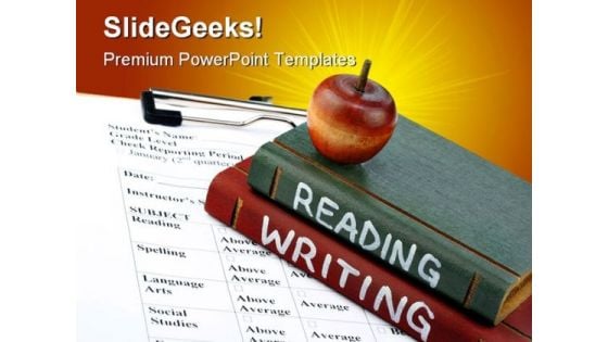 Reading Writing Education PowerPoint Backgrounds And Templates 1210