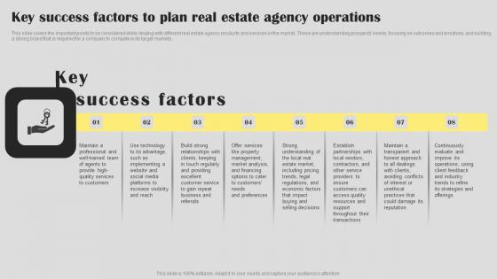 Real Estate Agent Business Plan Go To Market Strategy Key Success Factors To Plan Infographics Pdf