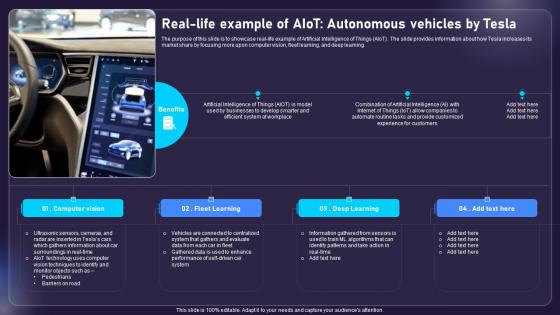 Real Life Example Of AIOT Autonomous Vehicles By Tesla AIOT Applications For Various Industries IoT SS V