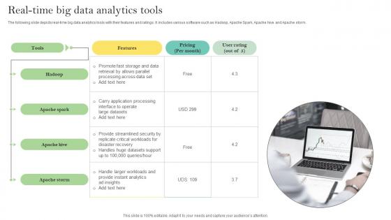 Real Time Big Data Analytics Tools Ppt Professional Grid Pdf