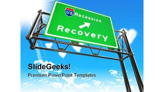 Recession Sign Metaphor PowerPoint Templates And PowerPoint Backgrounds 0611