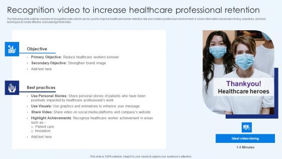 Recognition Video To Increase Healthcare Professional Healthcare Promotion Slides Pdf