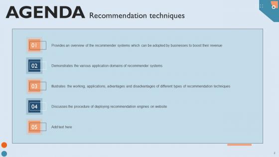 Recommendation Techniques Ppt Powerpoint Presentation Complete Deck With Slides