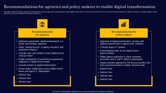Recommendations For Agencies And Policy Makers To Gen Tech Stack Playbook Themes Pdf