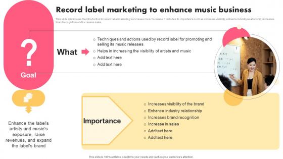 Record Label Marketing Music Industry Marketing Plan To Enhance Brand Image Mockup Pdf