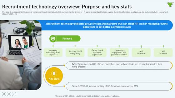 Recruitment Technology Overview Purpose And Key Stats PPT Presentation Recruitment Technology Overview Purpose And Key Stats PPT Presentation