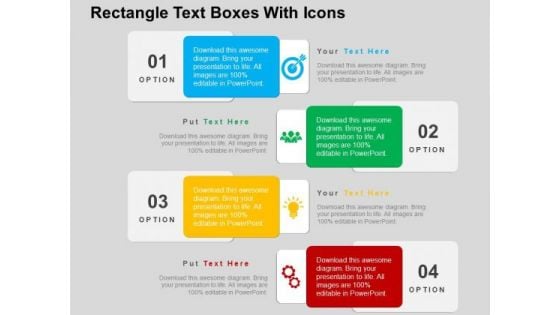 Rectangle Text Boxes With Icons PowerPoint Templates