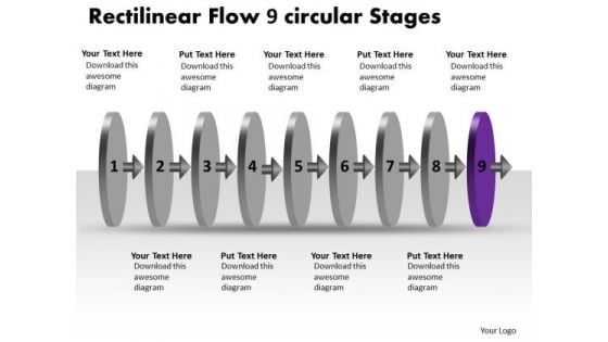 Rectilinear Flow 9 Circular Stages Create Flowchart PowerPoint Templates Rectilinear Flow 9 Circular Stages Create Flowchart PowerPoint Templates