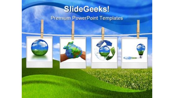 Recycle Collage Globe PowerPoint Template 0810