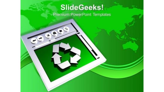 Recycled Symbol Environment Energy Wastage PowerPoint Templates Ppt Backgrounds For Slides 0113